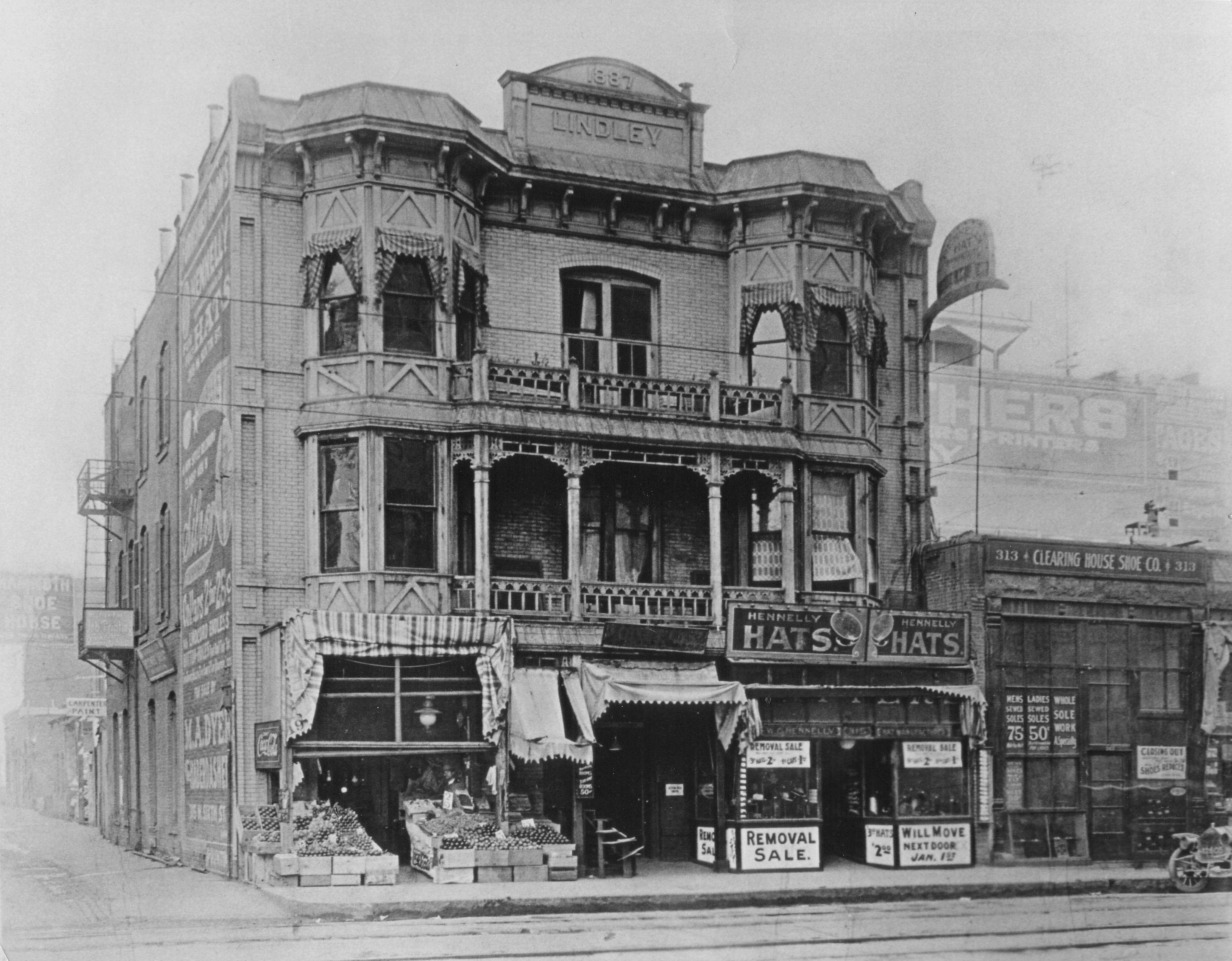 Historical black and white image of California Hospital in the 1800s