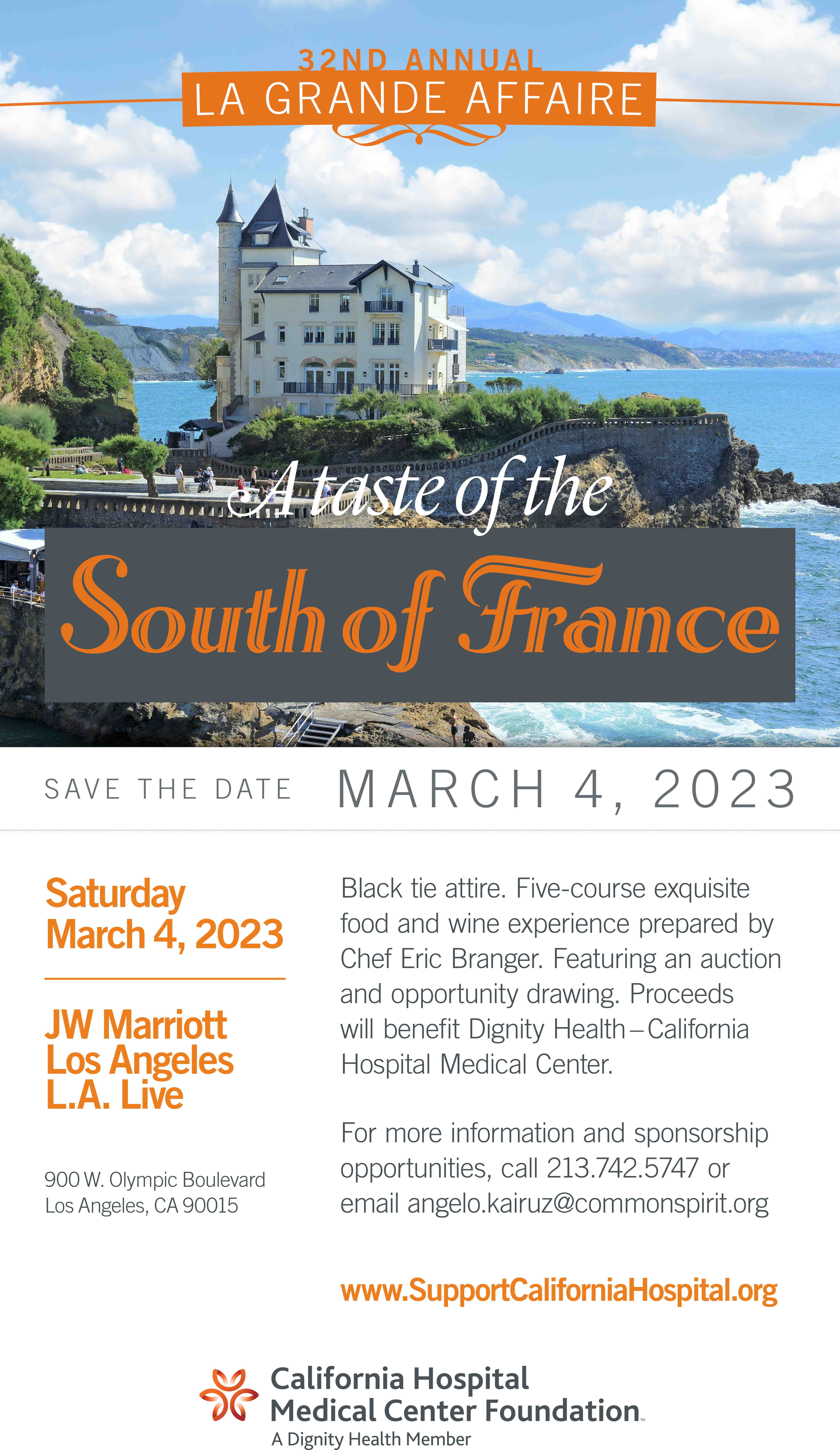 Save the date flyer for the 32nd Annual La Grande Affaire