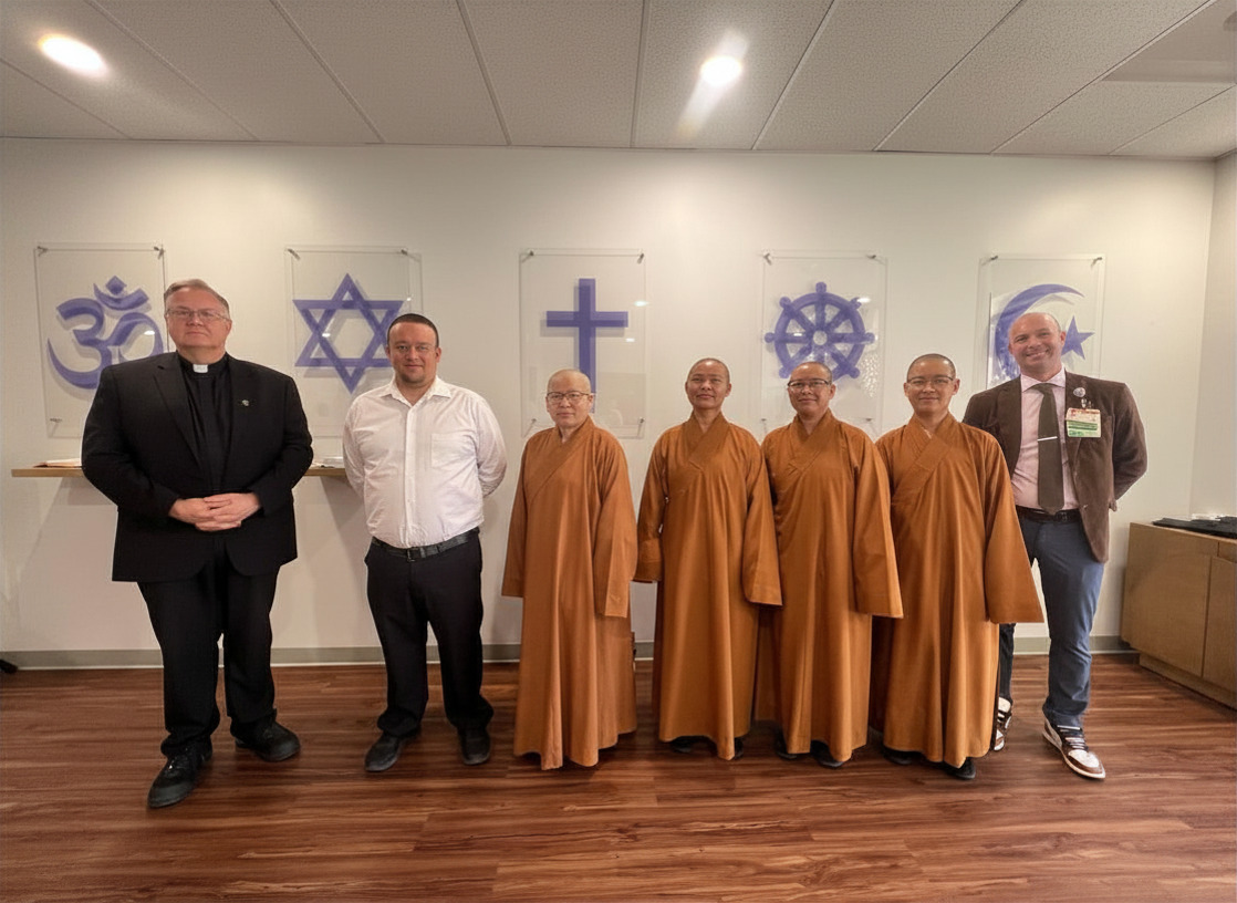 Clergy standing inside the newly dedicated chapel