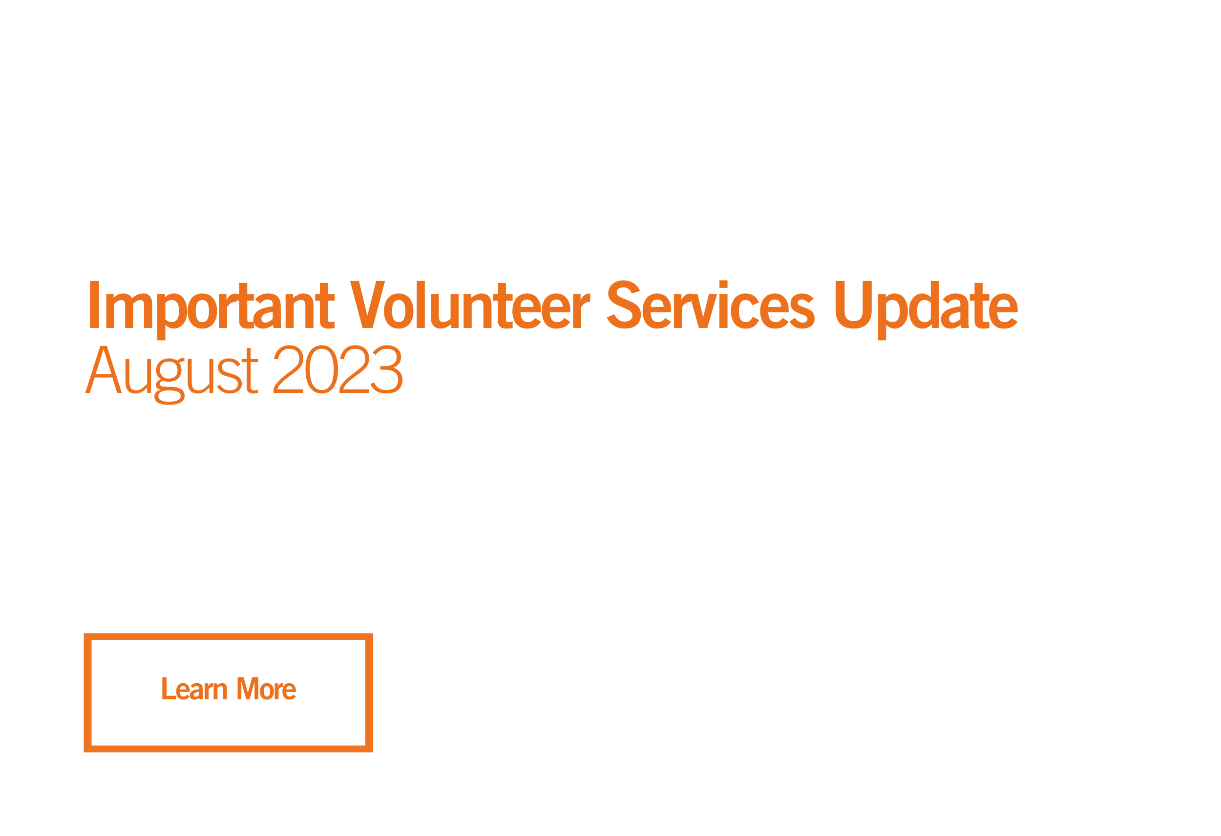 Important Volunteer Services Update Banner Important Volunteer Services Update Banner