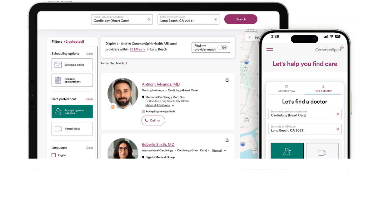 Your new Dignity Health online experience, now on CommonSpirit.org