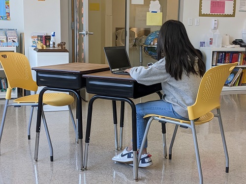 Desks donated by Barry